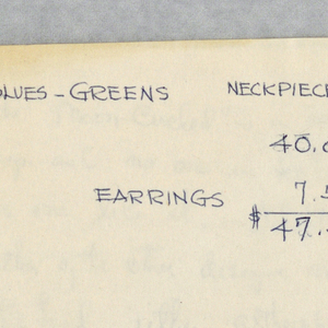 Drawing, Letter with Jewelry Designs and Prices, ca. 1965–70