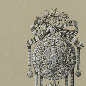 Drawing, Design for three brooches, 1867