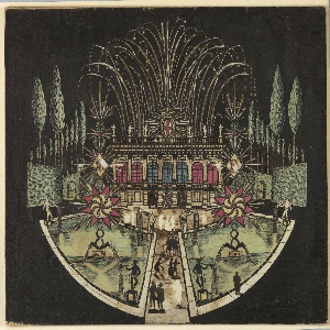 Lantern Slide, Palace with Fireworks, ca. 1780