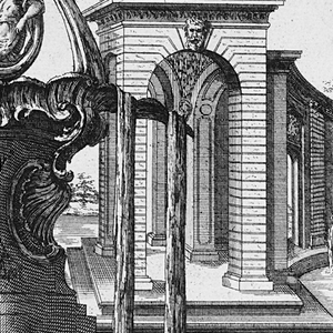 Print, Cartouche and Fountain, 1738