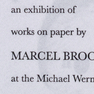 Invitation, Marcel Broodthaers exh.