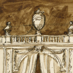 Drawing, Alcove side of a room
