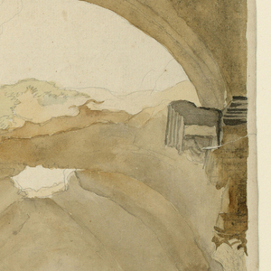 Drawing, Roman Ruins with Figures, ca. 1745