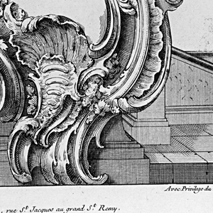 Print, Cartouche placed in font of a Pedestal, 1700–1775