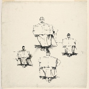 Drawing, Four Sketches of a Young Woman, ca. 1880
