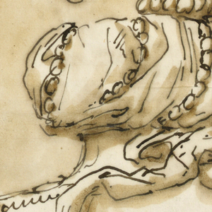 Drawing, Detail of a Plumed Canopy Finial, ca. 1790