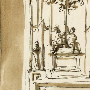 Drawing, Decorations of a wall panel