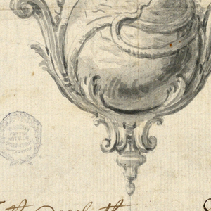 Drawing, Three designs for Candelabras and Censors, 17th–19th century