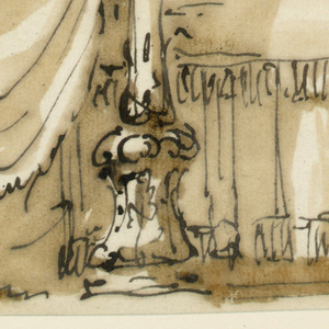 Drawing, Canopy bed