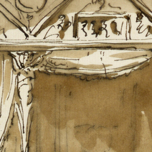 Drawing, Alcove side of a bedroom