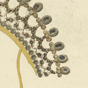 Drawing, Design for a comb and earring, ca. 1815