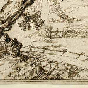 Drawing, Landscape with Tree beside a Stream, late 16th century