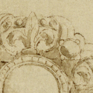 Drawing, Design for brooch with circular escutcheon, 16th century
