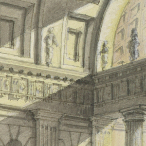 Drawing, Stage Design: Neoclassical Interior, early 19th century