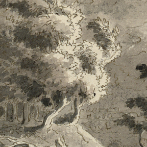 Drawing, Stage Design, Landscape in Hills, early 19th century