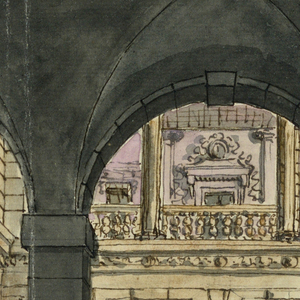 Drawing, Stage Design, Palace Courtyard, 18th century