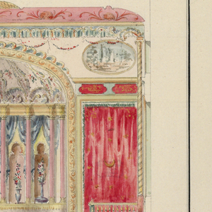 Drawing, A bathroom (?) in Moresque rococo style, ca. 1850