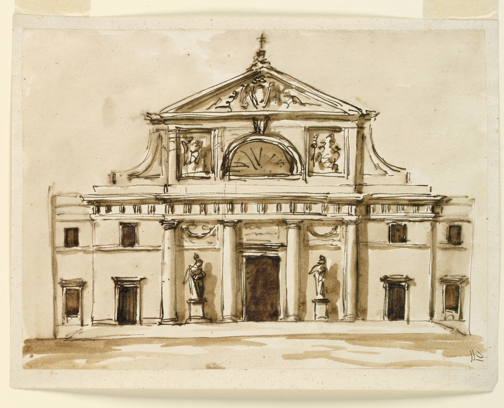 Drawing, Elevation of a church