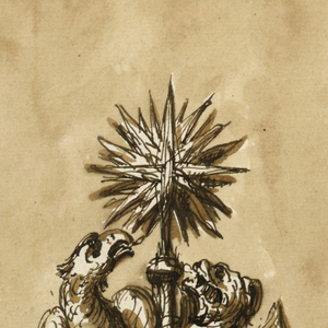 Drawing, Three skecthes for a sepulchral chest