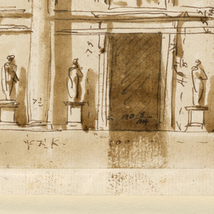 Drawing, Entrance wall of a salon