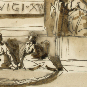 Drawing, Monument of King Louis XVI of France