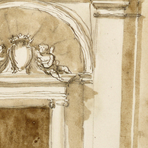 Drawing, Elevation of a chapel