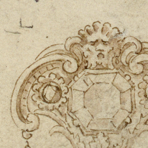 Drawing, Design for Brooch with Three Diamonds, 16th century