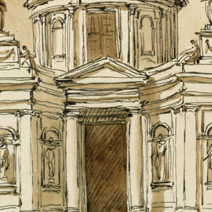 Drawing, Elevation of a church