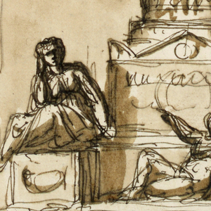 Drawing, Sepulchral monument