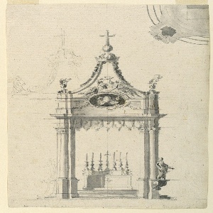 Drawing, Baldacchino with Papal Ar, 1775
