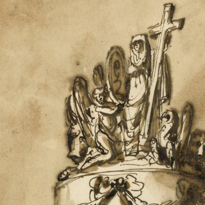 Drawing, Monument of King Louis XVI of France