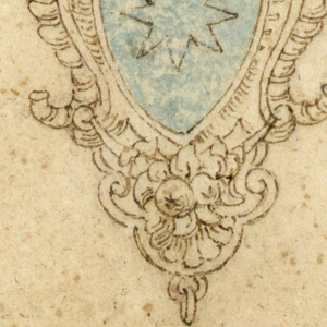 Drawing, Design for pendant with sea horses, 16th century