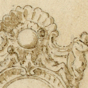 Drawing, Design for brooch with round diamond, 16th century