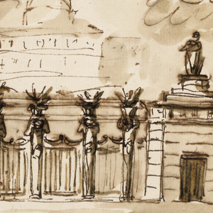 Drawing, Gateway of a villa