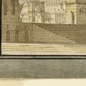 Drawing, Stage Design, Group of Palace Buildings, early 19th century