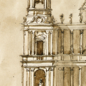 Drawing, Elevation of a church