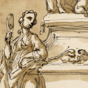 Drawing, Monument of King Louis XVI of France