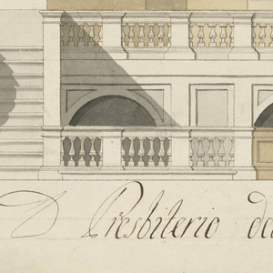 Drawing, Wall with pipe organ, 1790