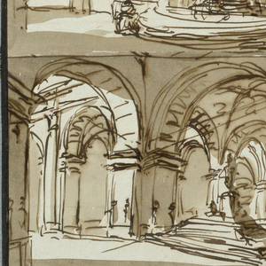 Drawing, Palace interior