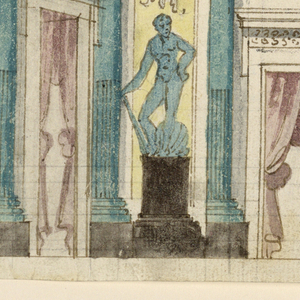 Drawing, Stage Design, Interior of Palace Hall, late 18th century