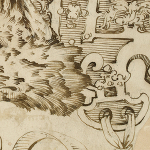 Drawing, Design for a Decorative Burgonet, early 17th century