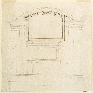 Drawing, Unfinished Elevation of Altar, ca. 1750