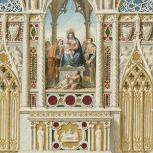 Drawing, Elevation, two wall of a chapel, ca. 1835