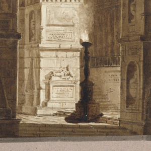 Drawing, Stage Design, Interior of Temple, 19th century