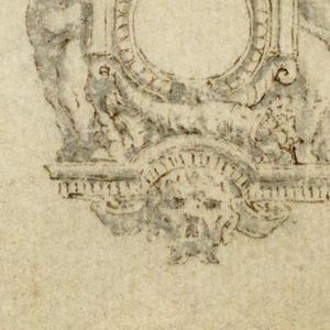 Drawing, Design for brooch with children, 16th century