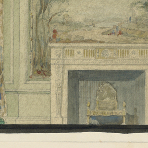 Drawing, Painted wall decorations, dining room, 1930