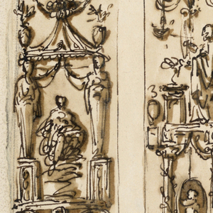 Drawing, Four pilaster strips