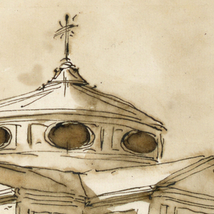 Drawing, Elevation of a church