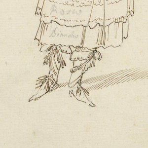 Drawing, Costume Design: Valor and Music for a Ballet, ca. 1720