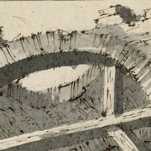 Drawing, Rough Stone Arches Strengthened by Wooden Beams, late 18th century